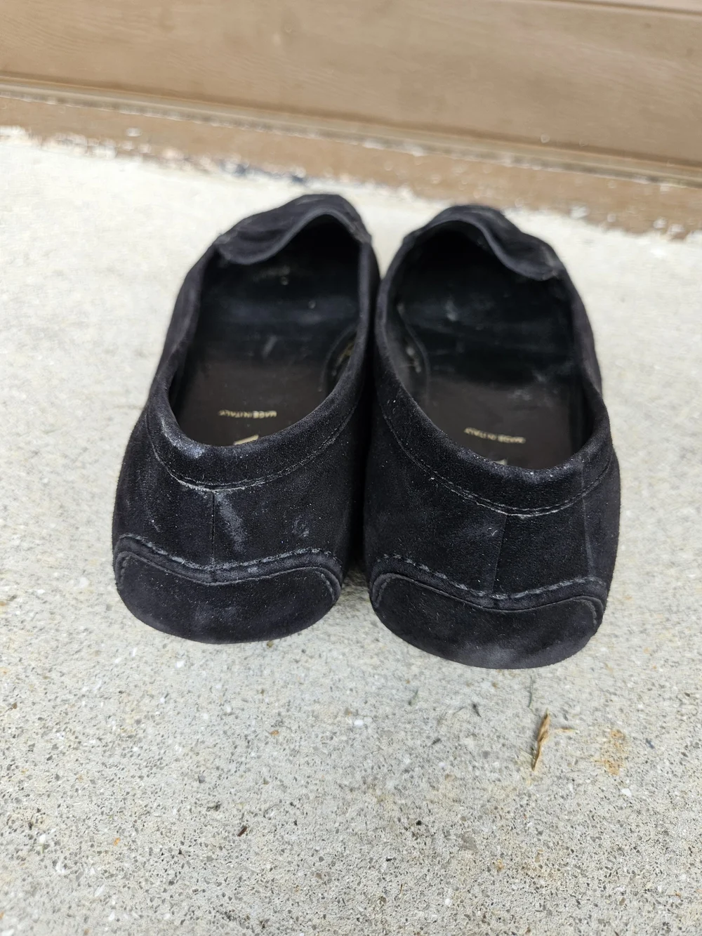 Prada Driving Loafers Women Black Suede Bow Logo Moccasins Flats 9.5 Pre-owned